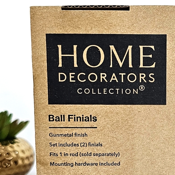 Home Decorators Collection 1 in. Ball Finials In Gunmetal Finish 1 pack - Picture 3 of 5
